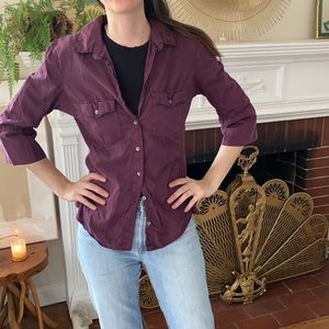 Maroon James Perse Button Down, Sz 3